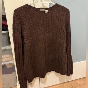 Brown cable knit sweater